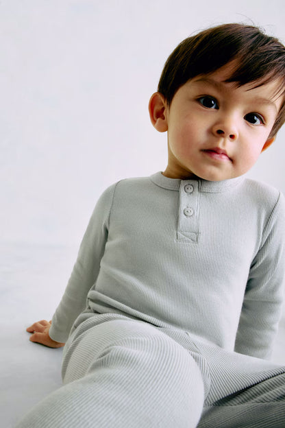 2-Pack Soft Cotton Baby Henley Tops