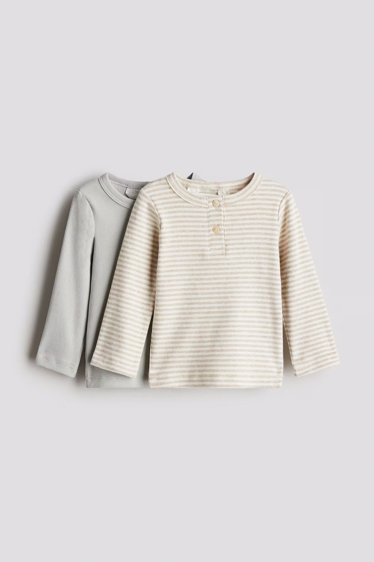 2-Pack Soft Cotton Baby Henley Tops