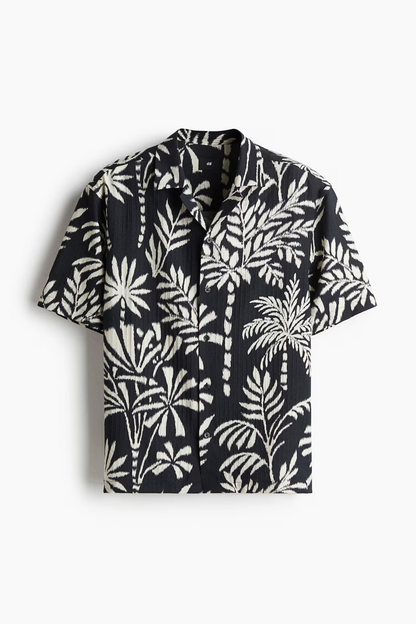 Black/Leaf-patterned