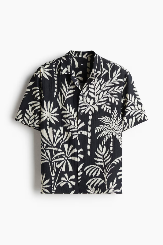 Black/Leaf-patterned
